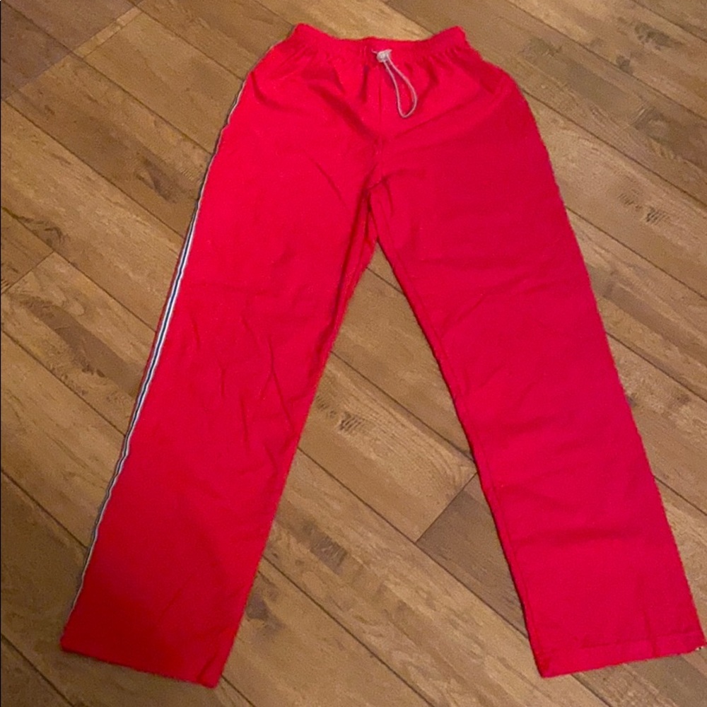 Red Athletic Jogging Jogger Workout Pants - Picture 2 of 10
